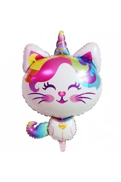 Unicorn Kedi Kitty Konsept 3 Yaş Doğum Günü Parti Balon Set Sevimli Unicorn Kedi Tema Parti Set - Resim 2