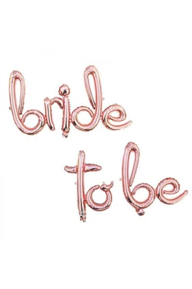 Kaligrafi Yazılı Rosegold Bride To Be Folyo Balon Bride To Be Yazılı Folyo Balon 104x44 - Resim 2