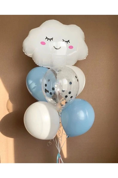 Bulut Balon Set Bulut Konsept Balon Buketi Gökyüzü Doğum Günü Balon Set ürün görseli