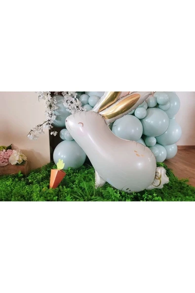 Woodland Konsept Tavşan Balon Set Sevimli Tavşan Balon Buketi Rabbit Balloon Doğum Günü Balon Set - Resim 2