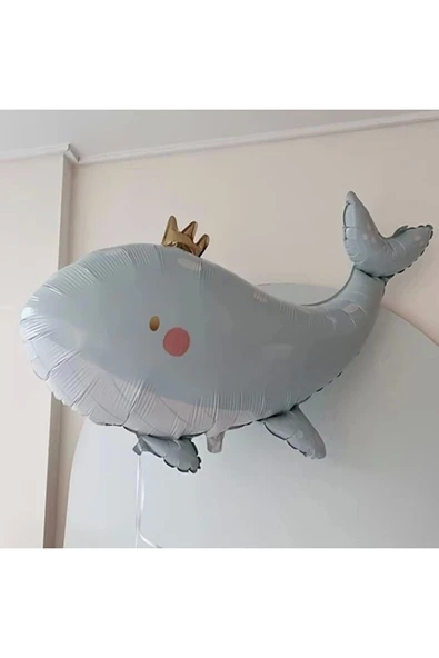 Sevimli Yeşil Balina Konsept Balina Balon Set Balina Balon Whale Balloon Doğum Günü Balon Buketi - Resim 4