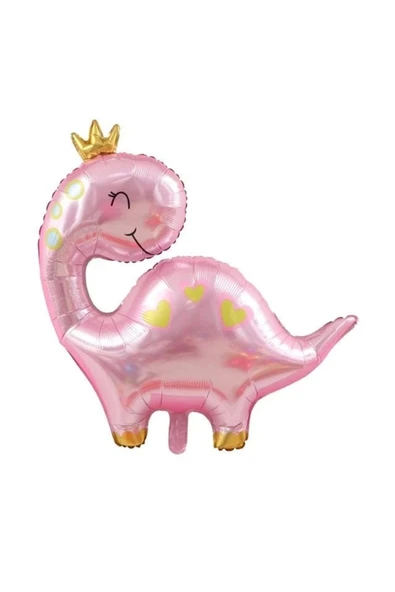 Sevimli Dinozor Konsept Pembe Dinozor ve Pembe Bulut Balon Set Pink Dinosaur Balloon - 4