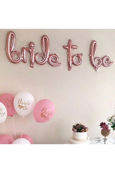Kaligrafi Yazılı Rosegold Bride To Be Folyo Balon Bride To Be Yazılı Folyo Balon 104x44 ürün görseli
