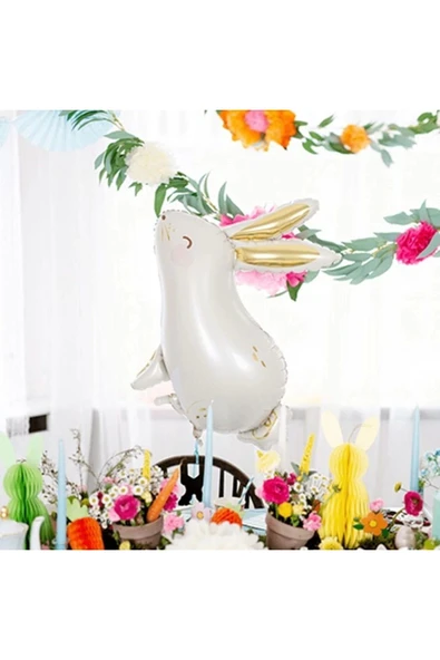 Woodland Konsept Tavşan Balon Set Sevimli Tavşan Balon Buketi Rabbit Balloon Doğum Günü Balon Set - Resim 4