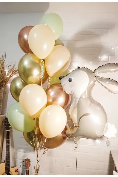 Woodland Tavşan Balon Set Tavşan Konsept Balon Buketi Doğum Günü Balon Set ürün görseli