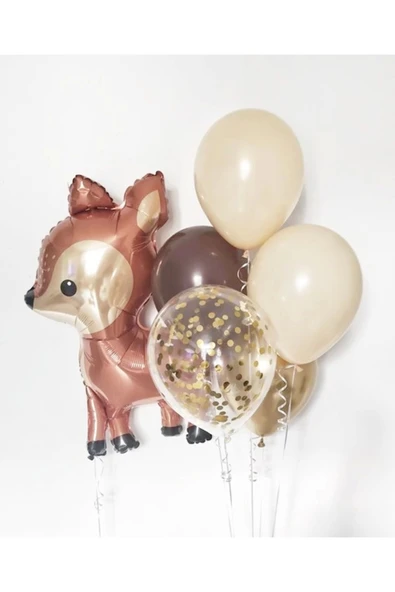 Woodland Konsept Geyik Balon Set Sevimli Geyik Balon Buketi Doğum Günü Balon Set ürün görseli