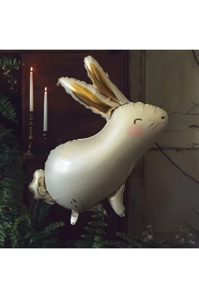 Woodland Konsept Tavşan Balon Set Sevimli Tavşan Balon Buketi Rabbit Balloon Doğum Günü Balon Set - Resim 5