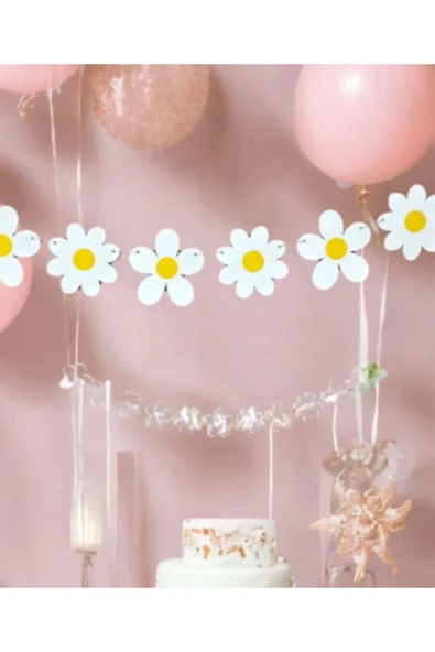 1 Adet Papatya Banner Papatya Arı Konsept Dekoratif Banner Flama Daisy Banner - 5