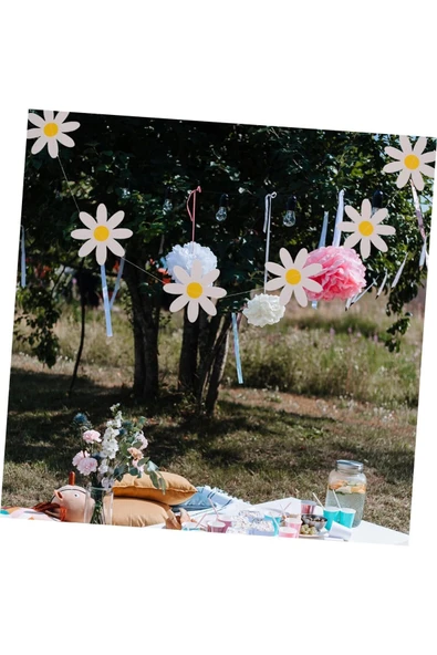 1 Adet Papatya Banner Papatya Arı Konsept Dekoratif Banner Flama Daisy Banner - 3