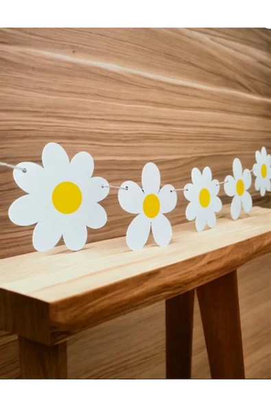 1 Adet Papatya Banner Papatya Arı Konsept Dekoratif Banner Flama Daisy Banner - 2