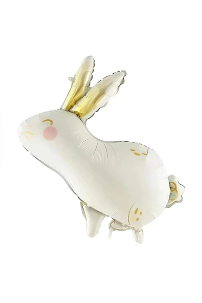 Sevimli Tavşan Rabbit 2 Yaş Balon Set Woodland Konsept Tavşan Balon ve Krem Renk Rakam Balon - Resim 2