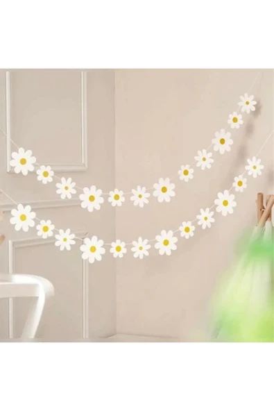 1 Adet Papatya Banner Papatya Arı Konsept Dekoratif Banner Flama Daisy Banner - 6