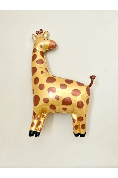 1 Adet Safari Konsept Sevimli Zürafa Folyo Balon Giraffe Balloon 95 cm - Resim 2