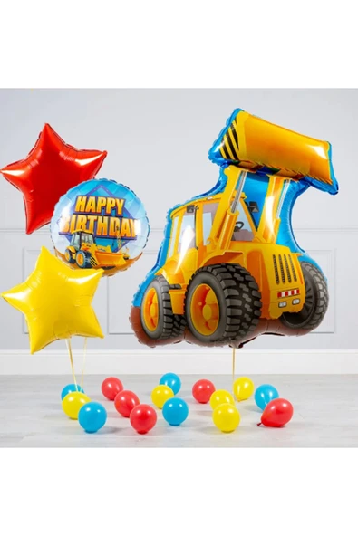 Araçlar Kamyon Konsept Kepçe Kamyon Balon Set Kamyon Balon Seti Truck Balloon Doğum Günü Set ürün görseli