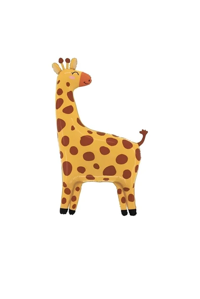 Safari Zürafa Balon 8 Yaş Balon Set Safari Konsept Sevimli Zürafa Balon ve Gold Renk Rakam Balon - Resim 2