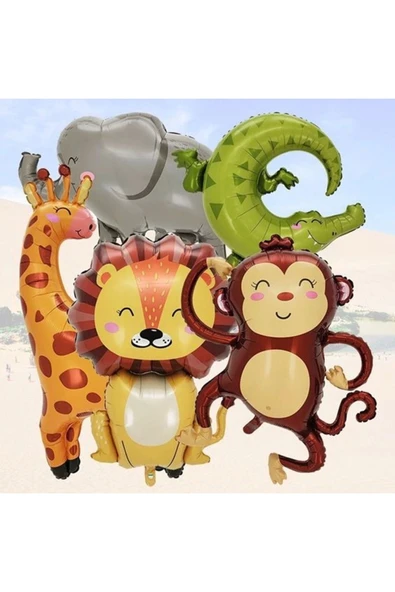 Safari Konsept Timsah Folyo Balon Sevimli Timsah Konsept Doğum Günü Folyo Balon 1 Adet 85x40 cm - Resim 4