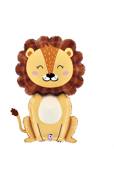 Aslan Balon 6 Yaş Balon Set Safari Konsept Aslan Balon ve Gold Renk Rakam Balon - 2