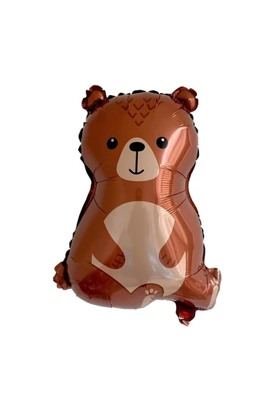 Ayıcık Balon 2 Yaş Balon Set Woodland Konsept Ayı Balon Ve Krem Renk Rakam Balon - Resim 2