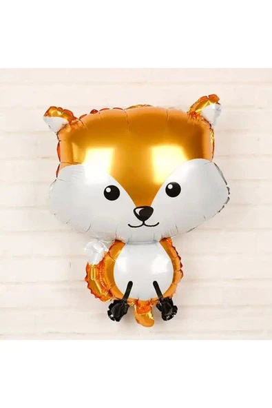 Woodland Konsept Sevimli Tilki Folyo Balon Buketi Fox Balloon 56 cm - Resim 4
