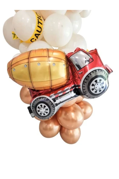 Araçlar Kamyon Konsept Mikser Kamyon Balon Set Kamyon Balon Seti Truck Balloon Doğum Günü Set - Resim 4
