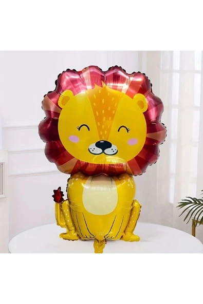 1 Adet Safari Konsept Sevimli Aslan Folyo Balon Lion Balloon 100 cm ürün görseli