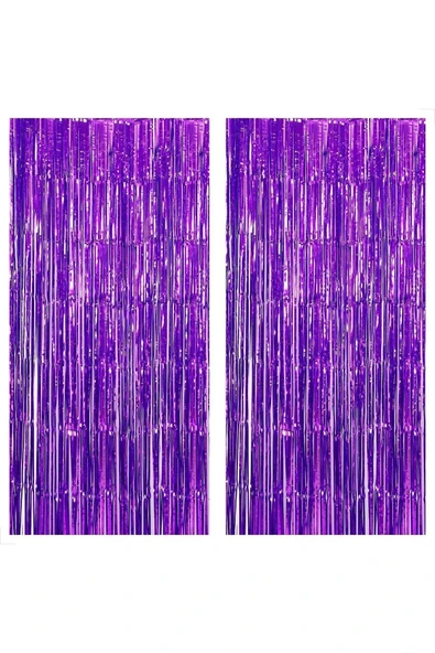 1 Adet Mor Renk Arka Fon Duvar Süsü  90x200 cm Kapı Perdesi Mor Renk Konsept Mor Arka Fon Süs - 5