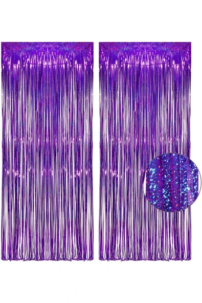 1 Adet Mor Renk Arka Fon Duvar Süsü  90x200 cm Kapı Perdesi Mor Renk Konsept Mor Arka Fon Süs - 4
