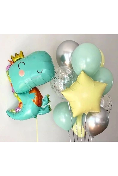 Dinozor Konsept Sevimli Dinozor Balon Set Dinosaur Balloon Birthday Party Set ürün görseli