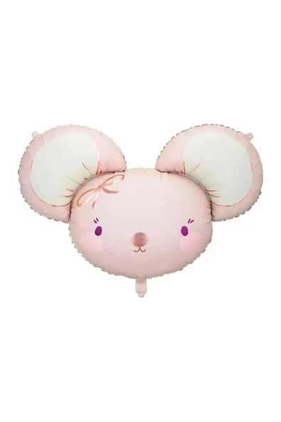Sevimli Pembe Fare Folyo Balon Hamster Fare Konsept Folyo Balon 1 Adet 68x59 cm - Resim 4