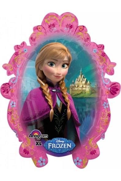 Frozen Karlar Ülkesi Elsa Anna Portre Folyo Balon 1 Adet 85 cm Çift Yönlü Frozen Elsa Anna Balon - 2