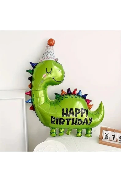 Yeşil Dinozor Konsept 8 Yaş Balon Set Jurassic Dinozor Tema Doğum Günü Folyo Balon Set - Resim 3