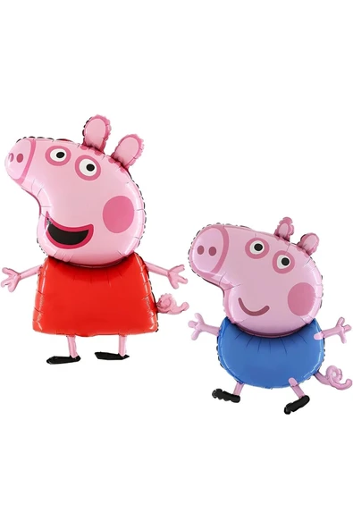 Peppa Pig Konsept 5 Yaş Balon Set Pembe Domuz Peppa Pig George Tema Doğum Günü Folyo Balon Set - Resim 2