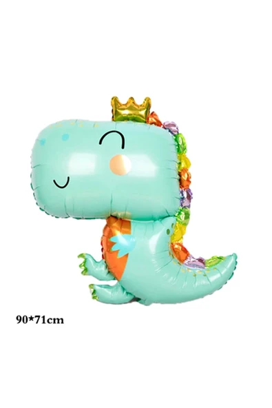 Sevimli Yeşil Dinozor Konsept 2 Yaş Balon Set Jurassic Dinozor Tema Doğum Günü Folyo Balon Set - Resim 3