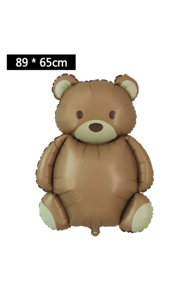 Retro Ayıcık Uçak Polis Arabası Gökkuşağı Konsept 1 Yaş Balon Set Retro Konsept Doğum Günü Balon Set - Resim 6