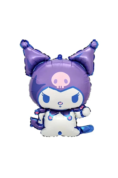 Sanrio Kuromi 3 Yaş Mor Balon Set Anime Hello Kitty Kuromi Konsept Doğum Günü Balon Set - Resim 4