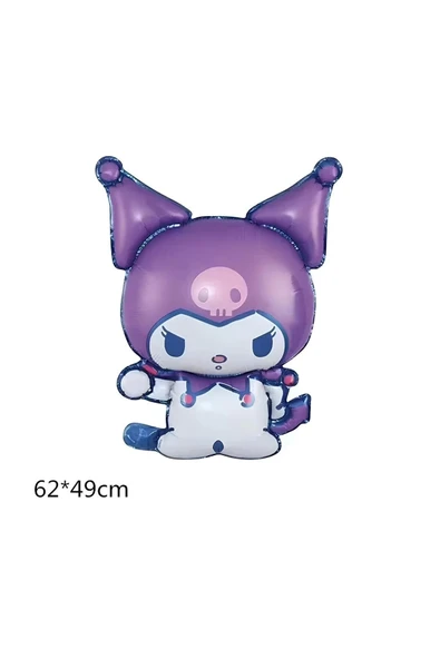 Sanrio Kuromi 3 Yaş Mor Balon Set Anime Hello Kitty Kuromi Konsept Doğum Günü Balon Set - Resim 5