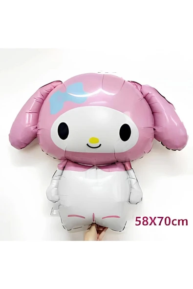 Sanrio Kuromi Melody 6 Yaş Balon Set Anime Hello Kitty Kuromi Melody Konsept Doğum Günü Balon - Resim 2