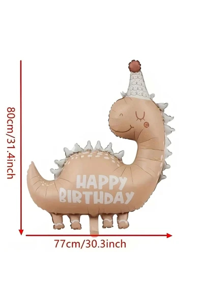 Retro Dinozor 4 Yaş Balon Set Bohem Renkler Dinozor Konsept Doğum Günü Balon Retro Balon Set - 4