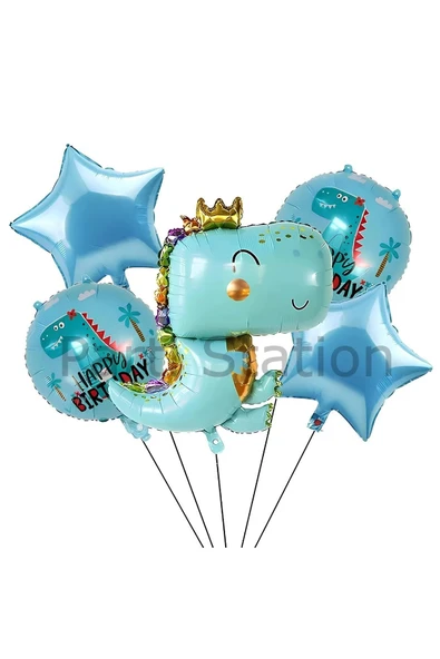 Yeşil Dinozor Balon Set Sevimli Dinozor Konsept Doğum Günü Balon Balon Set ürün görseli