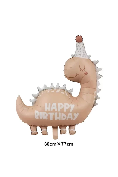 Retro Dinozor 1 Yaş Balon Set Bohem Renkler Dinozor Tema Doğum Günü Balon Retro Balon Set - Resim 3