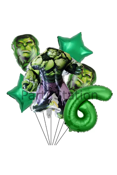 Avengers Hulk 6 Yaş Doğum Günü Balon Set Hulk Tema Doğum Günü Parti Balon Set