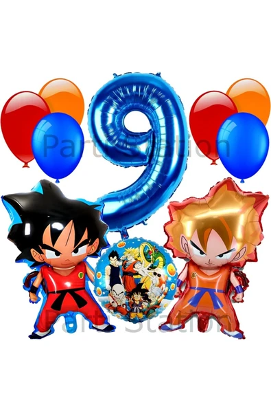 Anime Dragon Ball 9 Yaş Balon Set Vegeta  ve Son Goku Balon  Dragon Ball Konsept Doğum Günü Balon ürün görseli