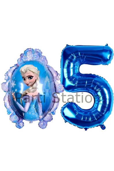 Frozen Elsa Konsept 5 Yaş Balon Set Karlar Ülkesi Tema Doğum Günü Folyo Balon Set