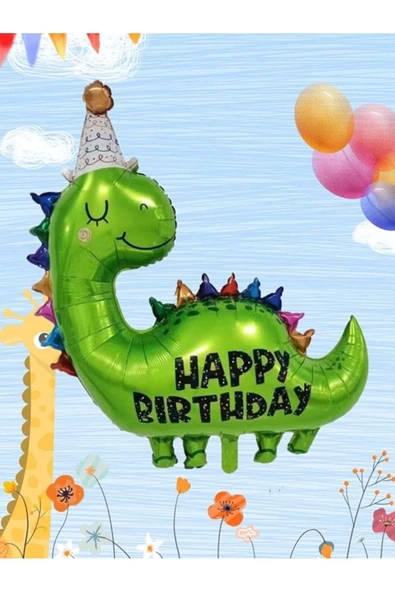 Yeşil Dinozor Konsept 8 Yaş Balon Set Jurassic Dinozor Tema Doğum Günü Folyo Balon Set - Resim 2