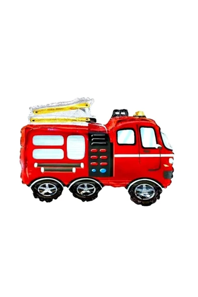 İtfaiye Fireman Balon 4 Yaş Doğum Günü Balon Set Araçlar Konsept İtfaiye Balon ve Rakam Balon - 2