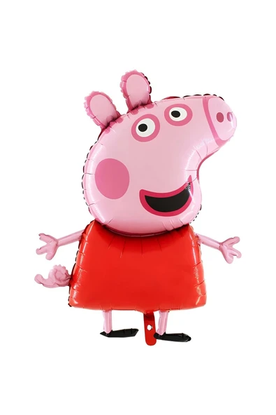 Peppa Pig Konsept 1 Yaş Yıldız Balon Set Pembe Domuz Peppa Pig George Tema Doğum Günü Folyo Balon - 6