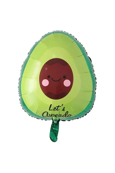 Avokado Balon 5 Yaş Doğum Günü Balon Set Avokado Konsept ve Yeşil Renk Rakam Balon - Resim 2