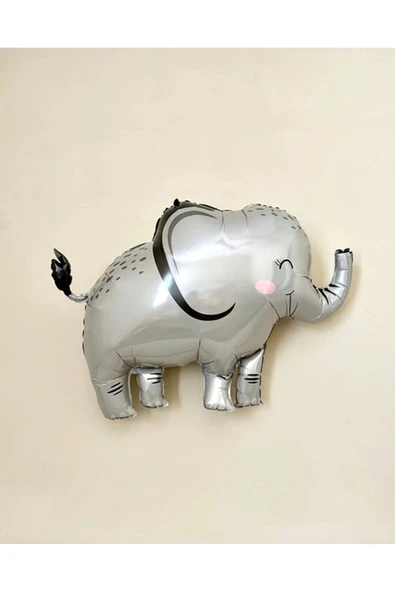 Sevimli Fil Balon 3 Yaş Doğum Günü Balon Set Safari Konsept Fil Balon ve Krem Renk Rakam Balon - Resim 2