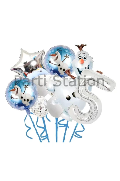 Karlar Ülkesi Frozen Elsa Olaf 5 Yaş Balon Set Frozen Elsa Olaf Konsept Doğum Günü Folyo Balon Set