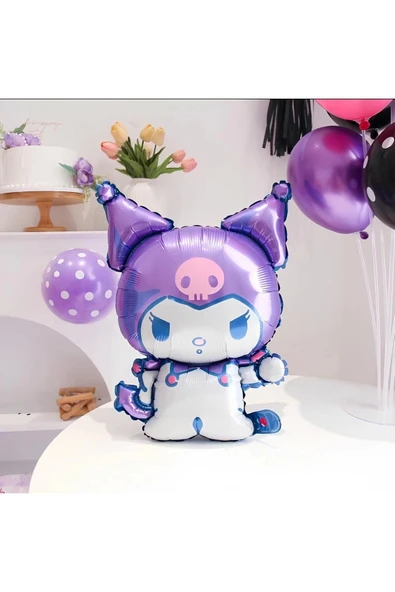 Kuromi 2 Yaş Balon Set Yıldız Balon Anime Sanrio Hello Kitty Kuromi Konsept Doğum Günü Balon Set - Resim 3